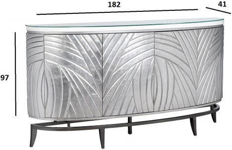 Комод серебристый с декором 182*41*97см Garda Decor арт.ART-2932