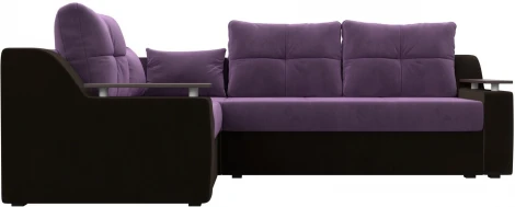 Диван угловой Кронос левый угол (Сиреневый,Коричневый/Микровельвет) Лига Диванов арт.114627L
