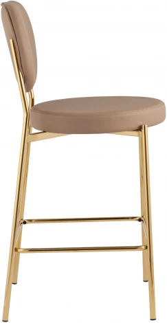 Стул полубарный Stool Group Барбара NEW экокожа бежевая золотые ножки УТ000036055