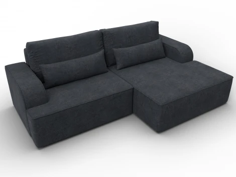 Диван угловой Лига-120 угол правый (ДСП,Брус,Фанера,ЛДС,Велюр/Темно-серый) Лига Диванов 137293