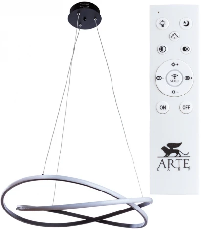 Подвесная люстра Arte Lamp Swing A2522SP-2BK (LED, 220V, пульт управления, управление смартфоном, умный дом - Алиса, Tuya Smart, на тросе)