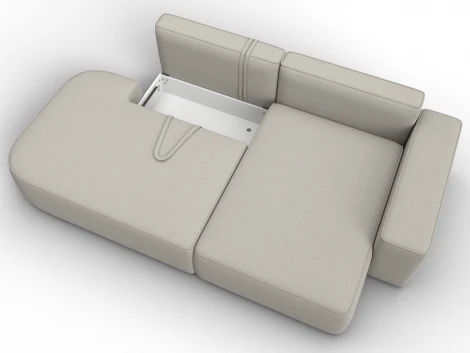 Диван угловой Лига-065 угол правый (ДСП/Пластик/Рогожка/Бежевый) Лига Диванов 129797