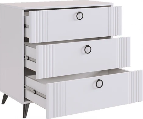 Ева Комод Mebelson (ЛДСП,МДФ,ПВХ,Пластик/Светлое дерево,Белый) арт.KE-02.3101