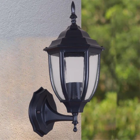 Настенный фонарь уличный Reluce 00837-0.2-001SW BK (220V, фонарь, IP44)