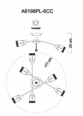 Потолочная люстра Arte Lamp Giulia A6198PL-6CC