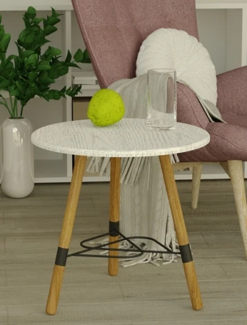 Стол журнальный Лючия 3103 серый бетон/бук/дуб дымчатый Mebelik 006486