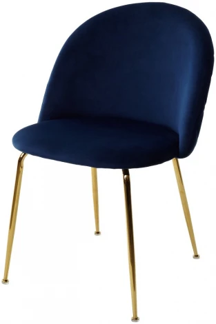 Стул PRESLEY BLUVEL-86 NAVY BLUE / золотой каркас