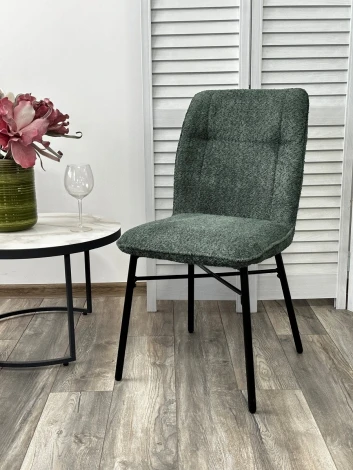 Стул COMO UF998-11 малахит, букле / черный каркас / Товарный знак DISAUR