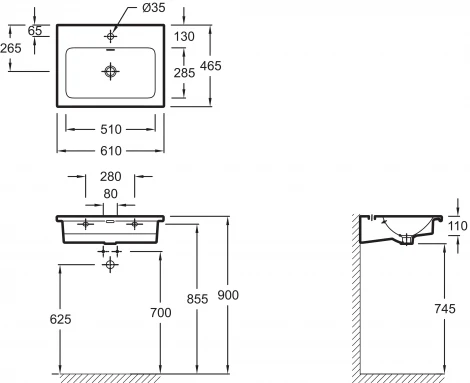 Раковина Jacob Delafon Vox EXAF112 60 см
