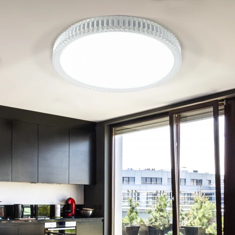 Потолочный светильник круглый светодиодный с пультом регулировкой цветовой температуры и яркости ЭРА SPB-6-70-RC Mirand (220V, круглые, звездное небо)