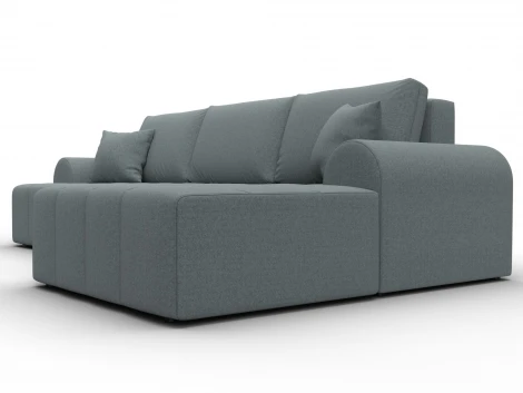 Диван угловой Лига-080 угол правый (ДСП/Пластик/Рогожка/Серый) Лига Диванов 134742