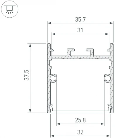 Профиль SL-LINE-3638-LW-3000 WHITE (Arlight, Алюминий) 043975(1)