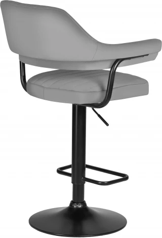 Стул барный DOBRIN CHARLY BLACK (серый велюр (MJ9-75)) 5019_BlackBase-LM BLACK, цвет сиденья серый (MJ9-75), основания черный