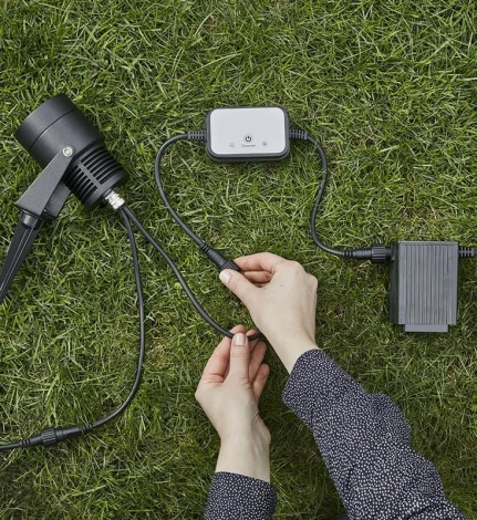 Датчик движения инфракрасный грунтовый Markslojd Garden 24, черный, 24V, IP44
