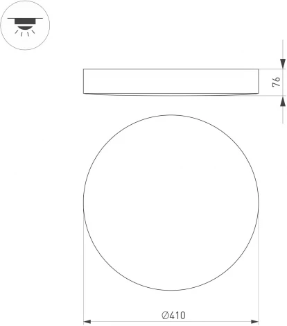 Потолочный светильник SP-FLOWER-R410-32W Warm3000 (BK, 110 deg, 230V) (Arlight, IP54 Пластик, 3 года) 049804