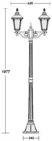 Наземный фонарь Oasis Light MUNICH 2S 79758SА Gb (220V, фонарь, IP44)