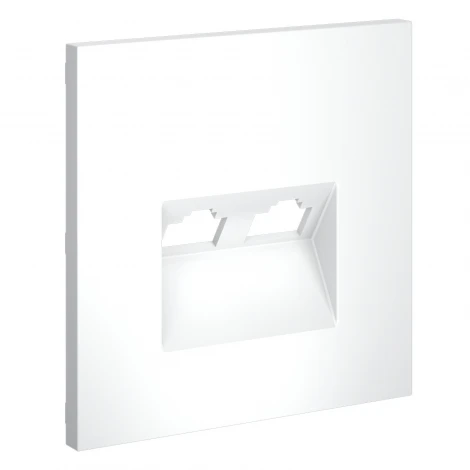 Накладка для розетки компьютерной двойной RJ45+RJ45 Voltum S70 VLS001402 (белый матовый)