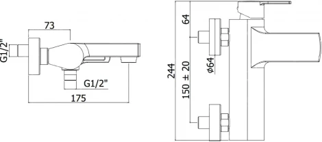 Смеситель Paffoni Ringo RIN022BO для ванны