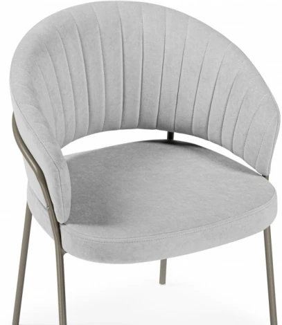 Обеденный стул Лео Woodville (Металл,Велюр/Серый,Капучино) арт.615186