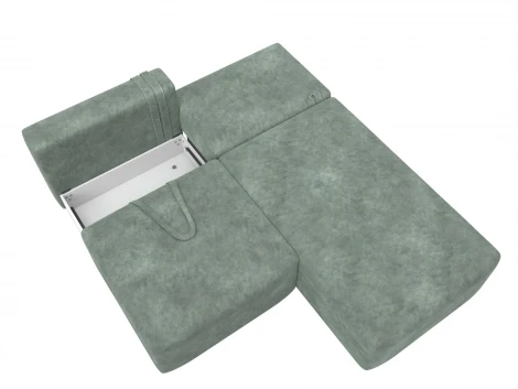 Диван угловой модульный Лига-060 НПБ угол универсальный (ЛДСП,Брус,Фанера/Пластик/Велюр/Зеленый) Лига Диванов 129509