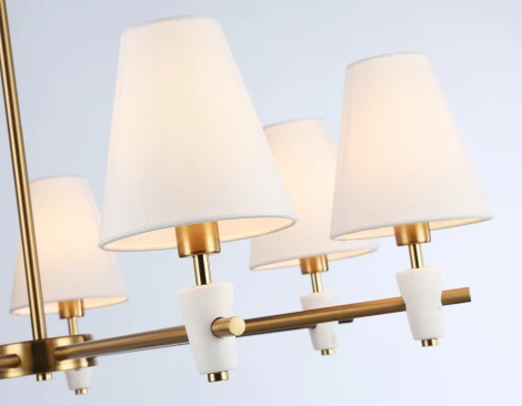 Потолочная люстра на штанге с абажурами и мрамором Ambrella Ceramo Classic LH75045