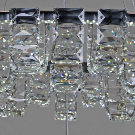 Подвесная люстра светодиодная с регулировкой цветовой температуры Reluce 33051-0.4-400 CR (220V, хрусталь, на тросе)