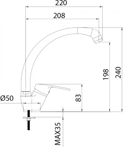 Смеситель Milardo Meal M05SB0JM05 для кухонной мойки
