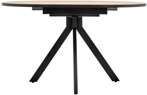 Стол Rudolf круглый раскладной 100-130x100x75см, Дуб Вотан, чёрный Bradex Home RF 0301