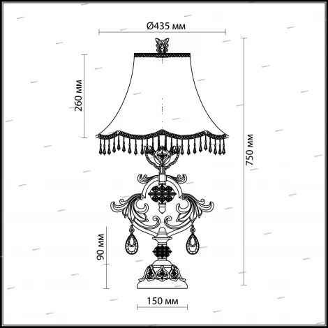 Интерьерная настольная лампа Odeon Light Safira 2802/1T