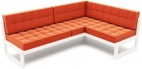 Диван Arsko угловой Сега У беленый дуб велюр оранжевый