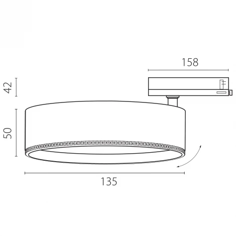 Трековый светильник трехфазный светодиодный LED 35W 220V с адаптером Lightstar Alta Pro A5736QT