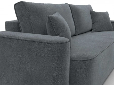 Диван прямой Лига-118 НПБ (ДСП,ЛДСП,Брус,Фанера,Велюр/Светло-серый) Лига Диванов 137082