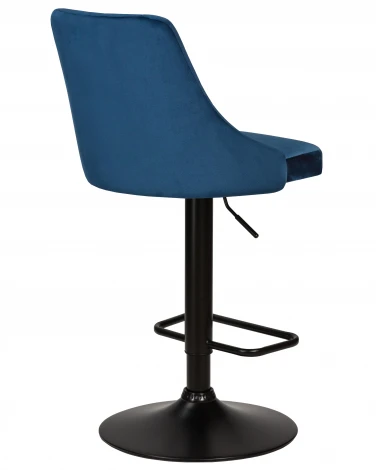 Стул барный DOBRIN JOSEPH BLACK (синий велюр (MJ9-117)) 5021_BlackBase-LM BLACK, цвет сиденья синий (MJ9-117), основания черный