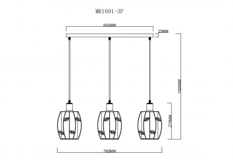 Подвесной светильник MyFar Huston MR1691-3P (220V)