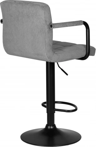 Стул барный DOBRIN KRUGER ARM BLACK (серый вельвет (LAR-E2041-25))