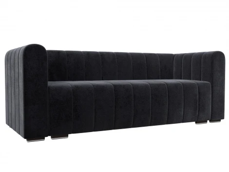 Диван прямой Лига-073 (ДСП,Фанера/Пластик/Велюр/Темно-серый) Лига Диванов 129998