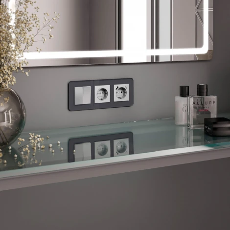 Рамка на 3 поста Elite (графит, стекло) Werkel W0032440 (a057880)