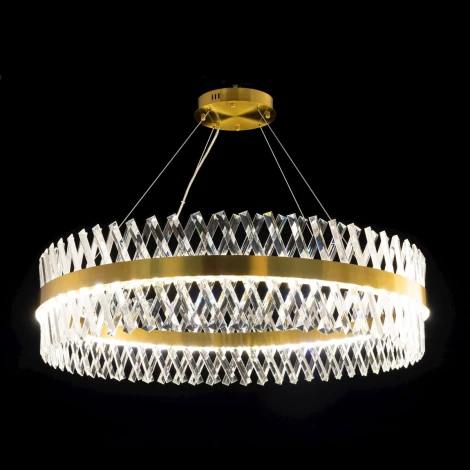 Подвесная люстра хрустальная с пультом Ричард CL336103 Citilux (регулировка яркости, LED, 220V, на тросе, круглые)