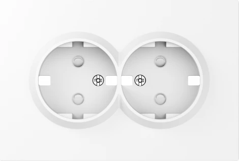 Накладка для розетки 2-й с заземлением, со шторками 16A 250 В~, глянцевый белый Donel S08 DS22203