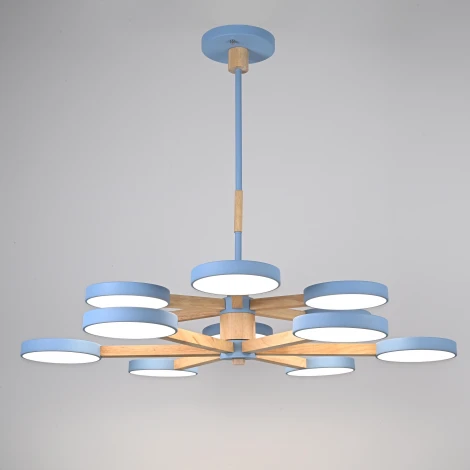 Потолочная люстра Wi-Fi на штанге Turna Dbl L12 Blue By ImperiumLoft Turna-Dbl01 (LED, 220V, голосовое управление, умный дом - Алиса)