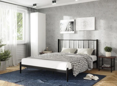 Двуспальная кровать Woodville Бри 160х200 черная 561027