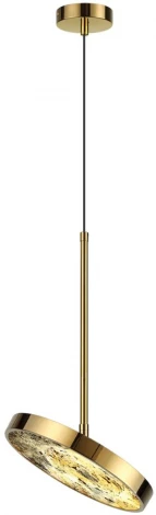 Подвесной светильник Odeon Light Bergi 5079/15L зол./серо-бежевый/металл/натур.камень/акрил с переключ.цветов.темпер. LED 15W 3000К/4000K/6000K (220V, на проводе, круглые)