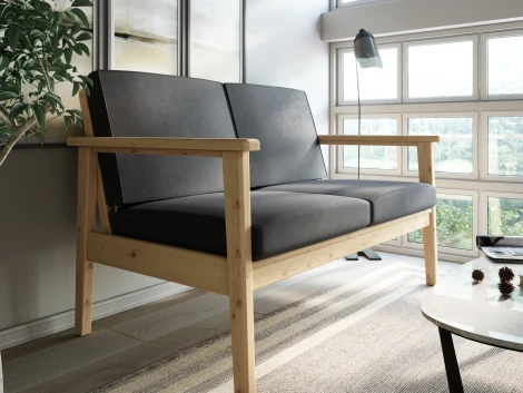 Диван Arsko прямой Лориан М сосна велюр серый