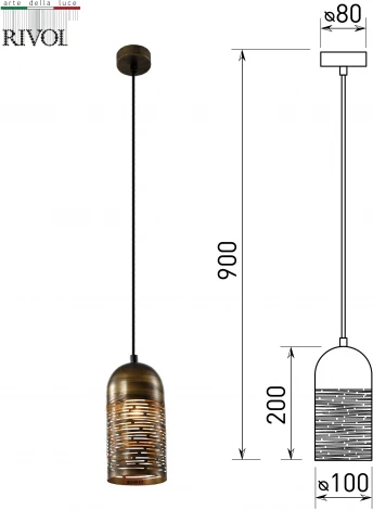 Подвесной светильник Rivoli Lamia 7062-735