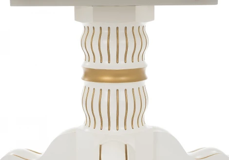 Стол деревянный Woodville Лорд молочный / золотая патина арт.615199