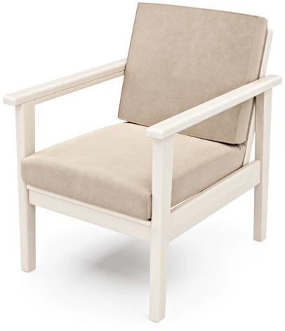 Кресло Arsko Лориан беленый дуб велюр молочный