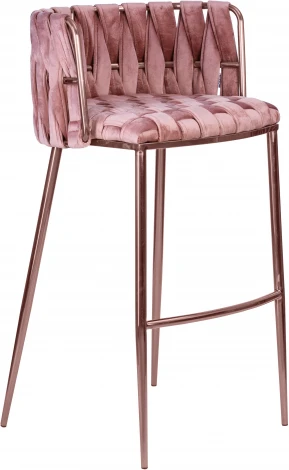 Стул барный Dobrin EMMA ROSE GOLD (розовый велюр (VF-10))