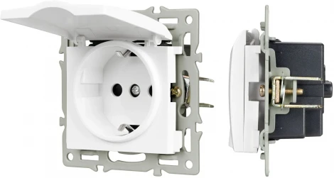 Механизм розетки влагозащищённый SCT-MCP-PL-WH (250V, 16A) (Arlight) 043745