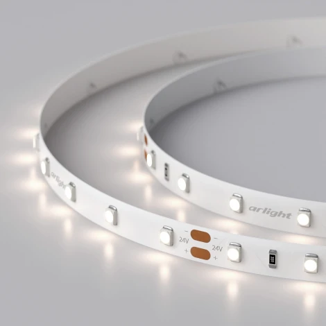 Светодиодная лента RT-A60-8mm 24V Day5000 CRI98 (4.8 W/m, IP20, 2835, 5m) (Arlight, 4.8 Вт/м, IP20) 021412(2)