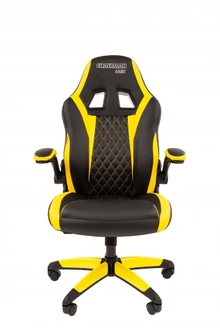 Кресло Chairman game 15 Россия экокожа черный/желтый 7213479